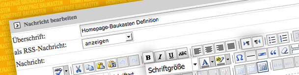 Homepage Baukasten Funktionen
